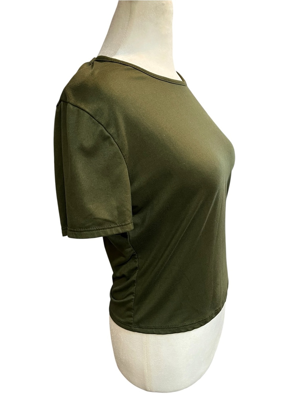 Forest Green Short Sleeve Essential Top - Size Large - Picture 2 of 5